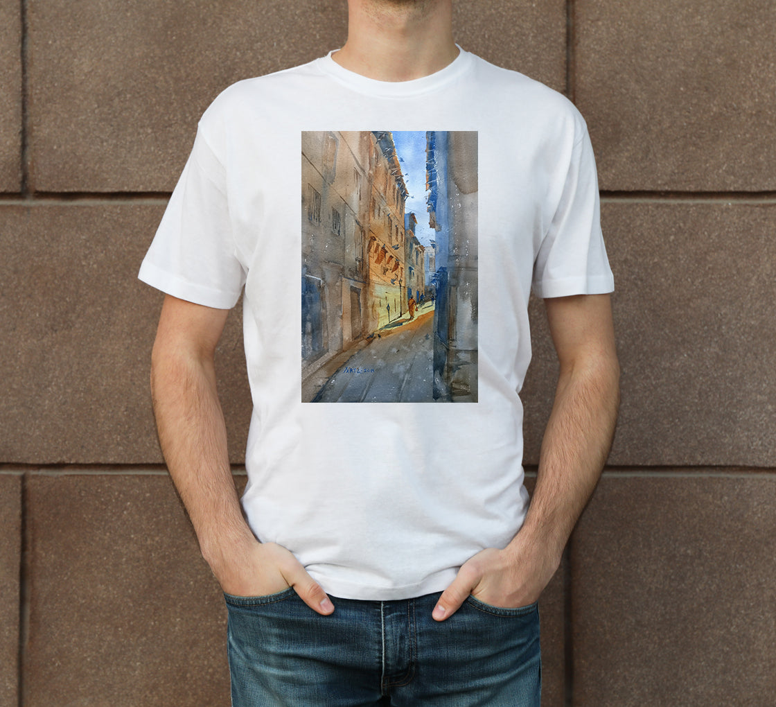 Narrow lane of old Ahmedabad Men's Crew Neck T-Shirt