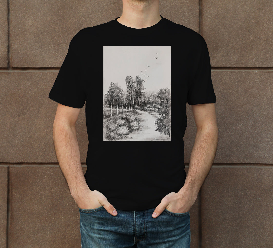 Landscape Sketch-7 Men's Crew Neck T-Shirt