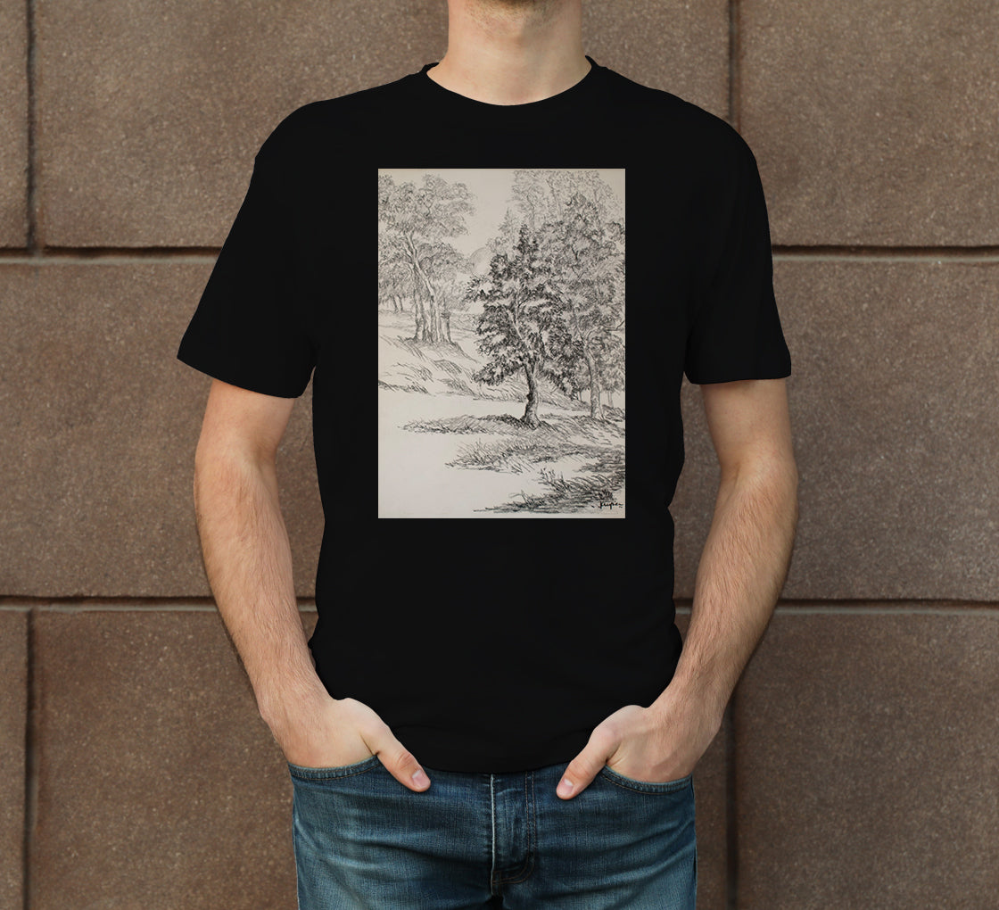 Landscape Sketch-1 Men's Crew Neck T-Shirt