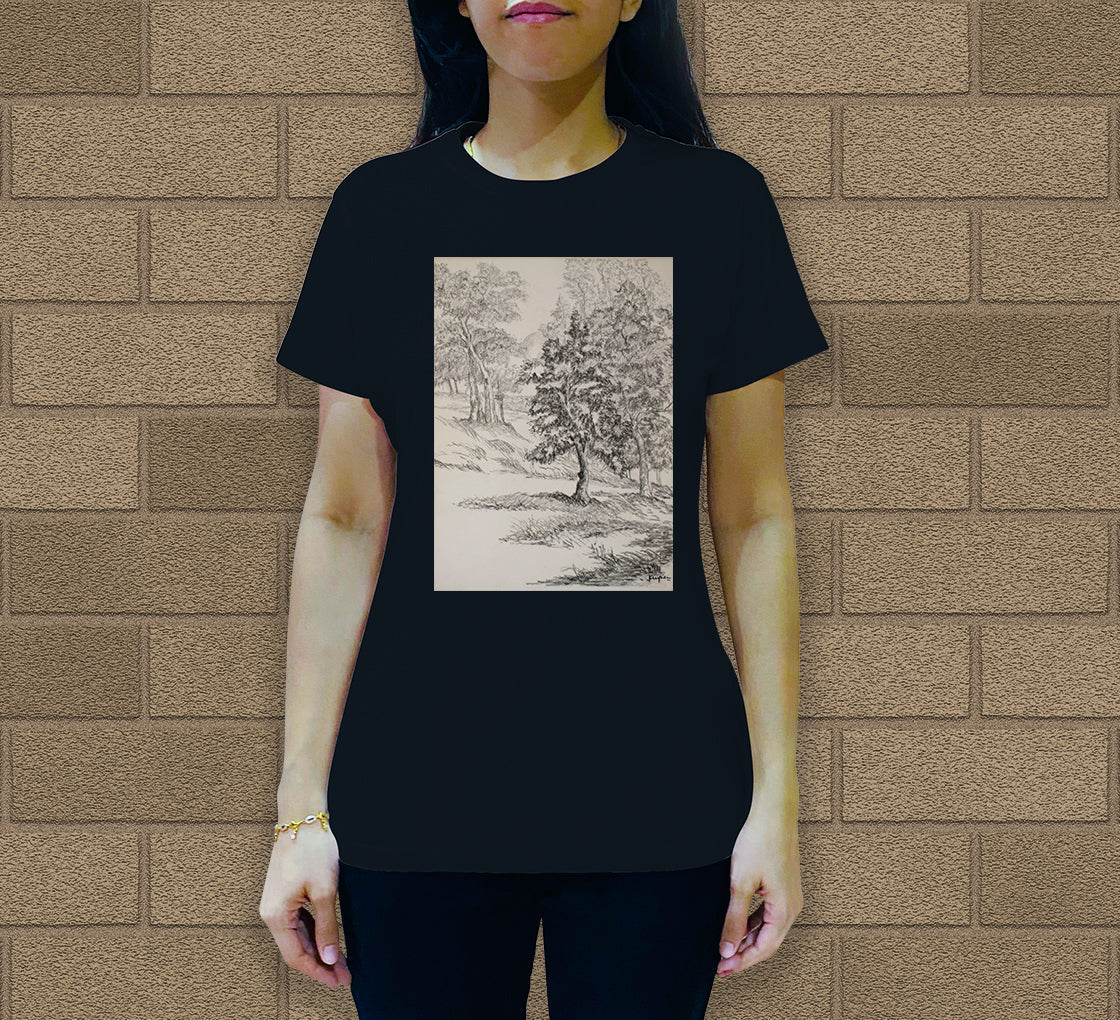 Landscape Sketch-1 Women's Crew Neck T-Shirt