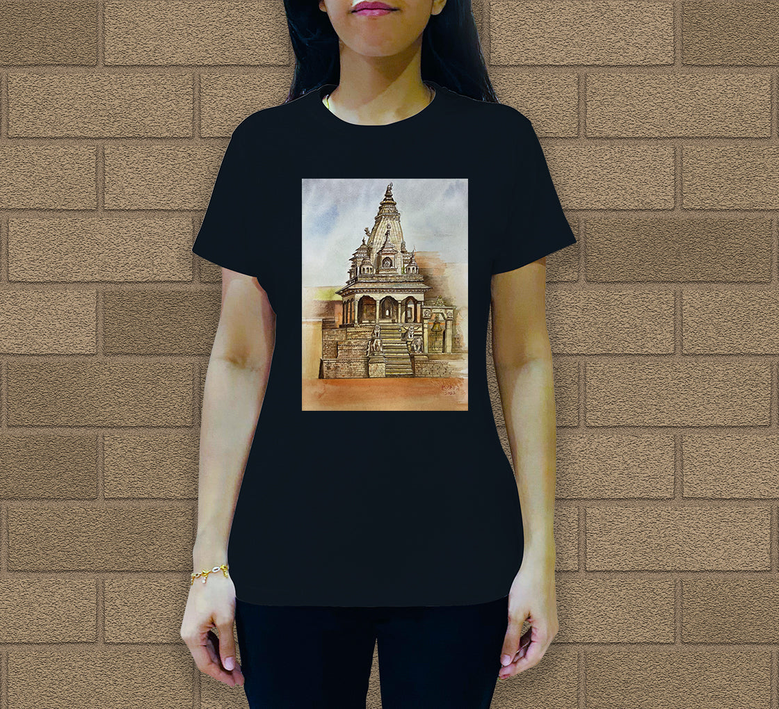 Temple in Nepal Women's Crew Neck T-Shirt
