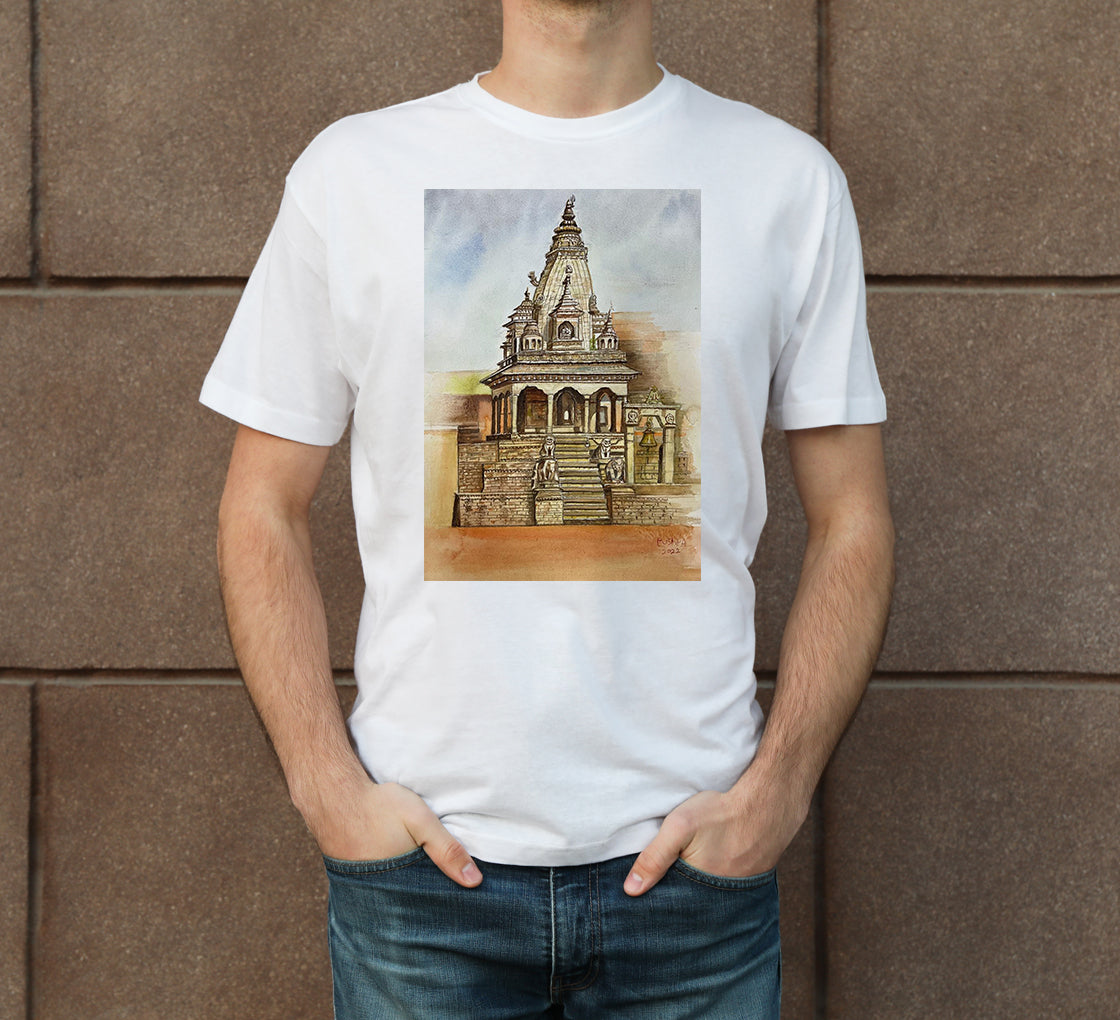 Temple in Nepal Men's Crew Neck T-Shirt