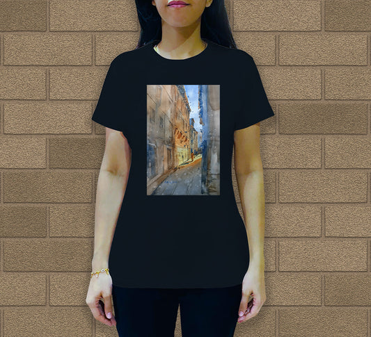 Narrow lane of old Ahmedabad Women's Crew Neck T-Shirt