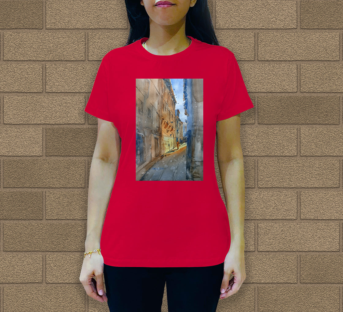 Narrow lane of old Ahmedabad Women's Crew Neck T-Shirt
