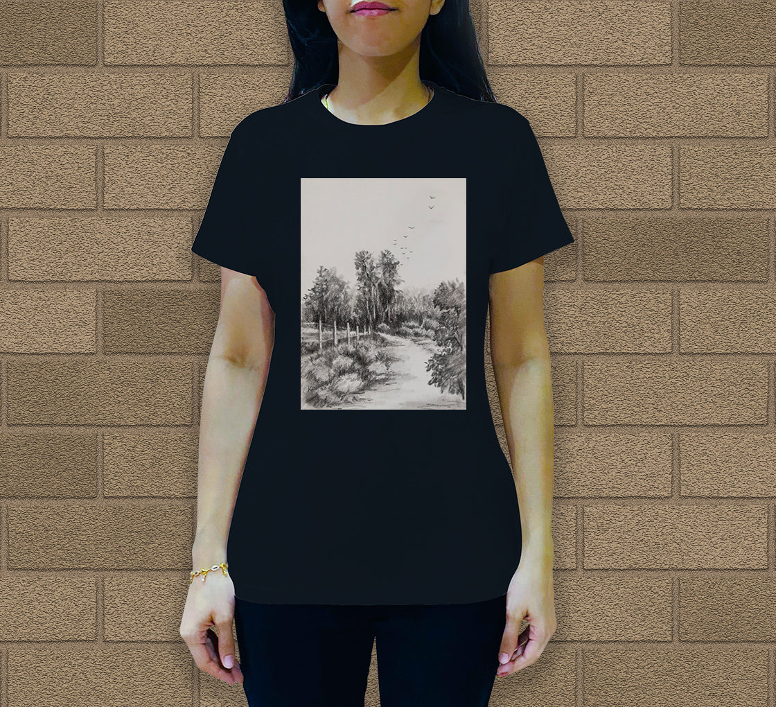 Landscape Sketch-7 Women's Crew Neck T-Shirt