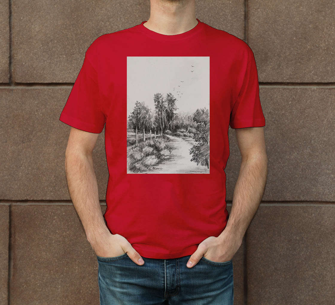 Landscape Sketch-7 Men's Crew Neck T-Shirt