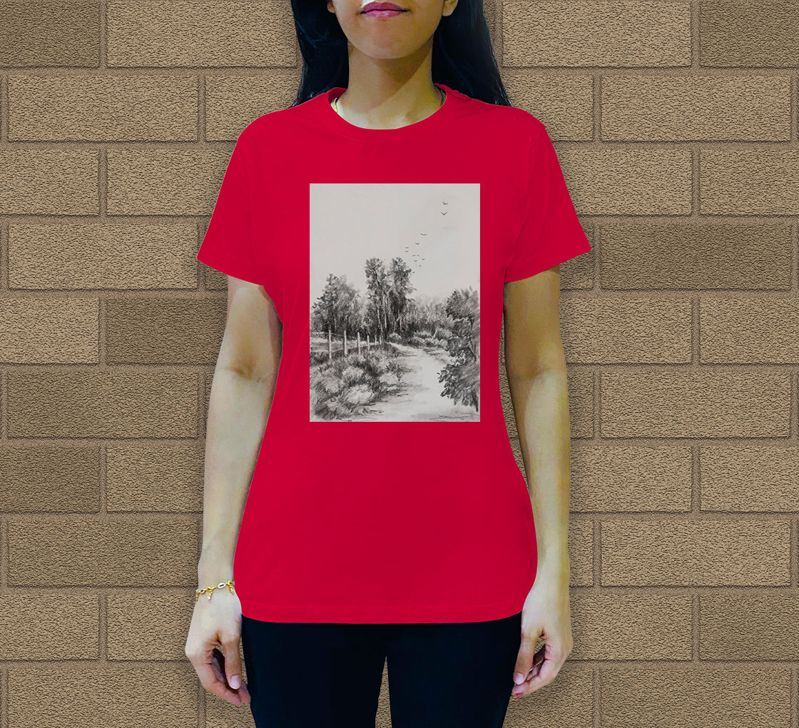 Landscape Sketch-7 Women's Crew Neck T-Shirt