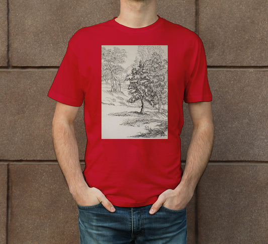 Landscape Sketch-1 Men's Crew Neck T-Shirt