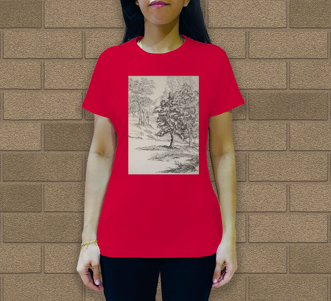 Landscape Sketch-1 Women's Crew Neck T-Shirt