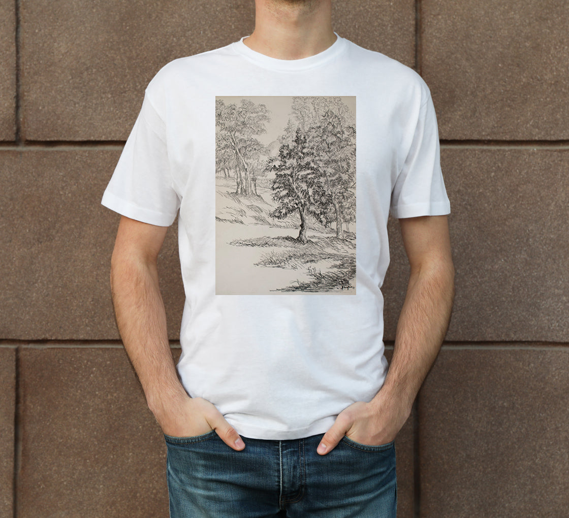 Landscape Sketch-1 Men's Crew Neck T-Shirt
