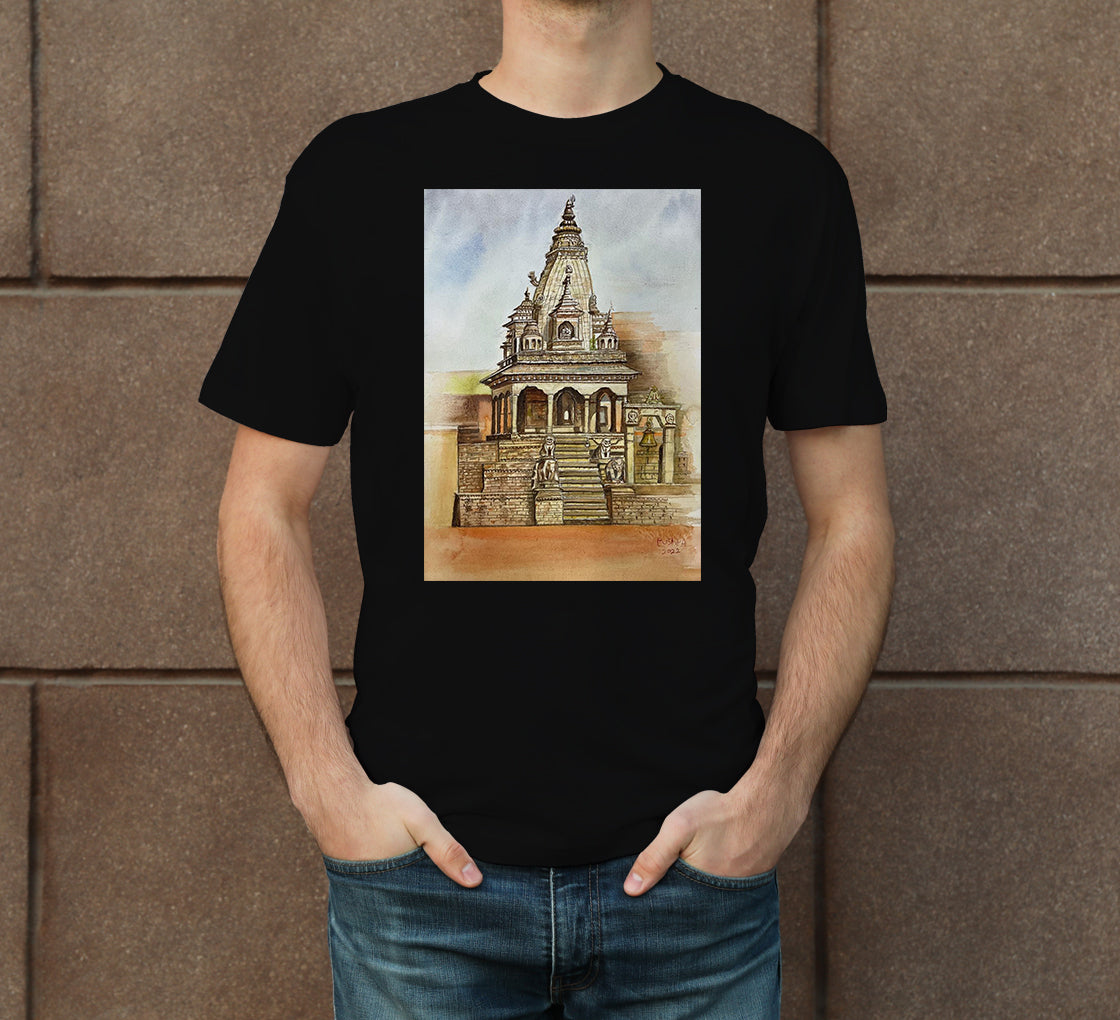 Temple in Nepal Men's Crew Neck T-Shirt